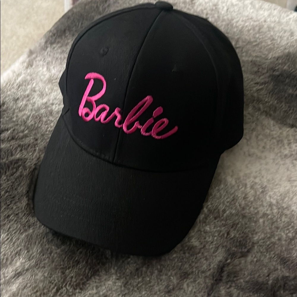 Black Cap with Pink Barbie Logo
